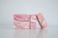 rose quartz crushed gemstone soap